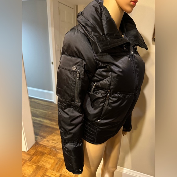 Luxurious black satin-effect RLX puffer ski jacket, Medium - Picture 6 of 16